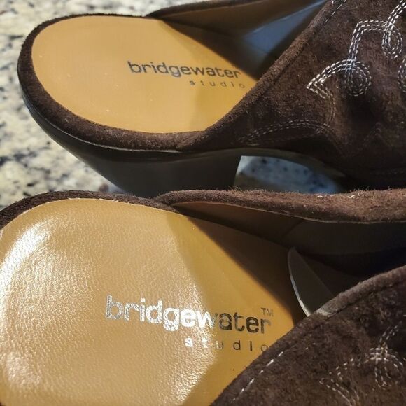 Bridgewater Studio Leather Suede Feel Clogs 11M - Picture 3 of 8